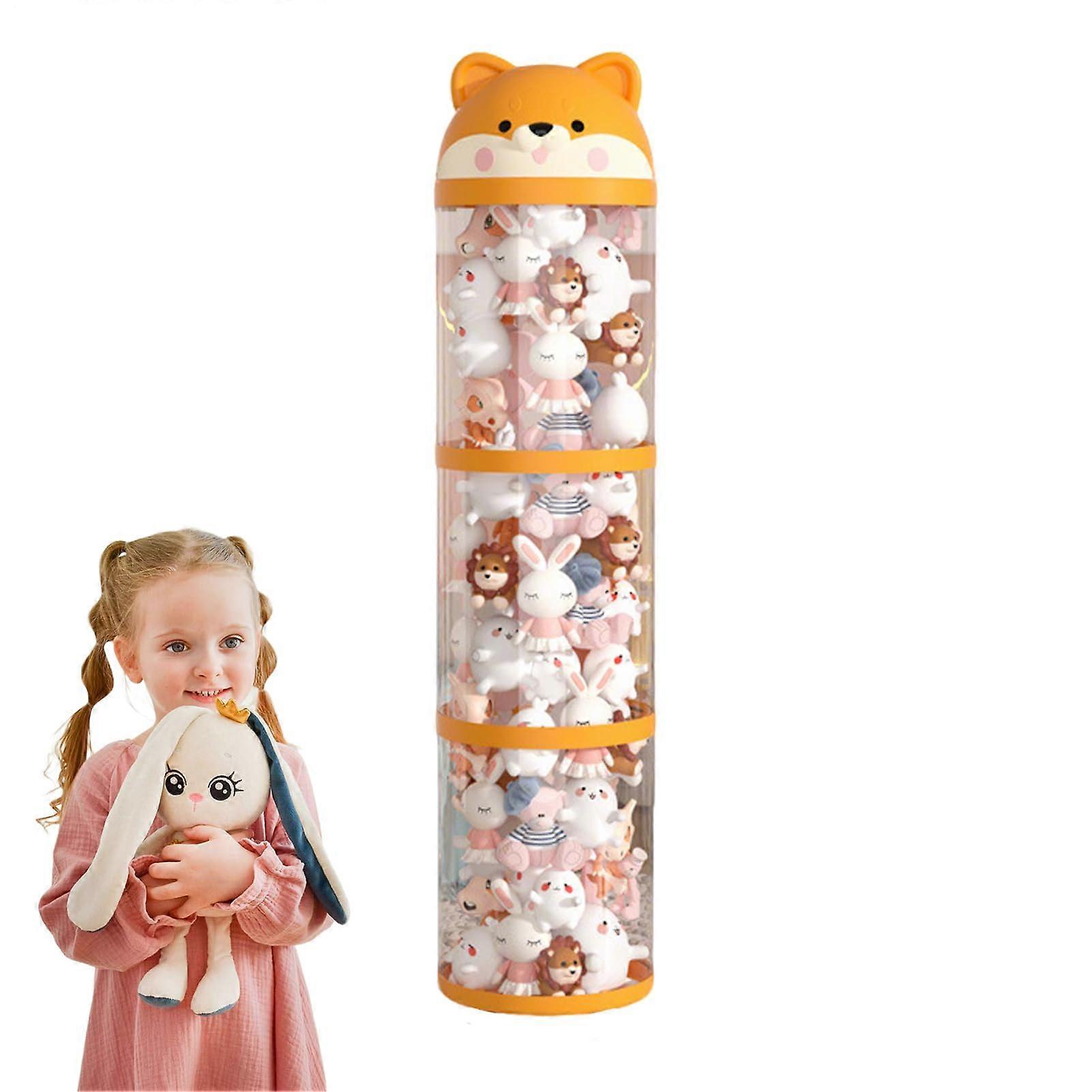 Stuffed Animal Storage with Wheels, Large Capacity Plush Toy Organizer Tower for Nursery Bedroom