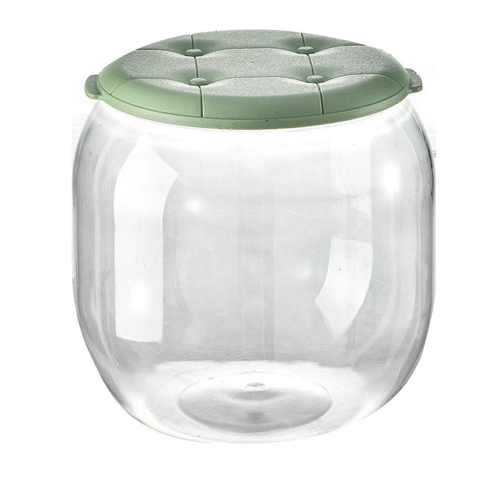 Toy Storage Stool with Transparent Design, Round Storage Ottoman for Kids, Green Multifunctional Seat