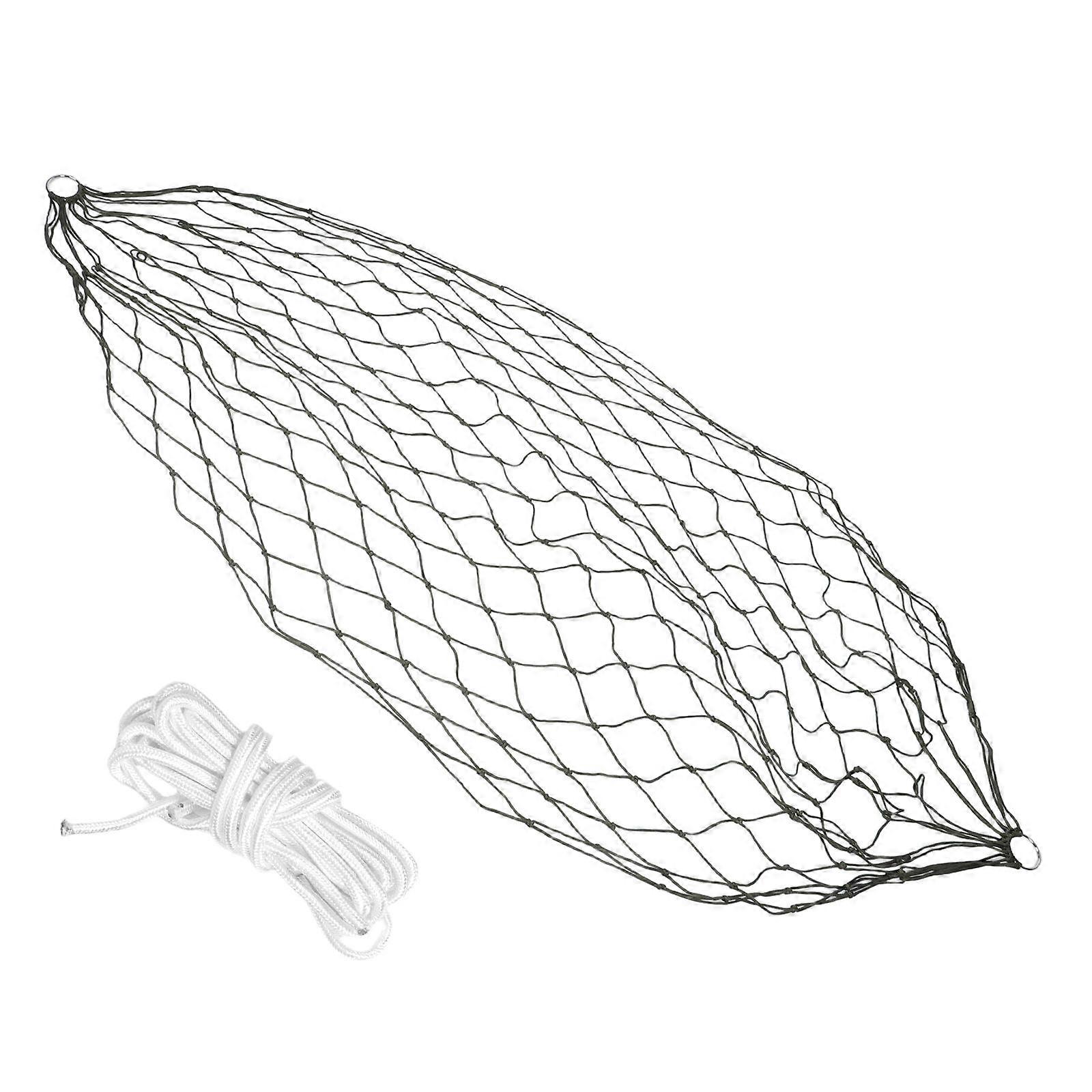 3Pcs Portable Camping Hammock Swing with Green Nylon Rope Mesh Net