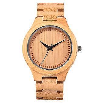 Volledig bamboe horloge natuurlijke verkoolde bamboe heren quartz horloge