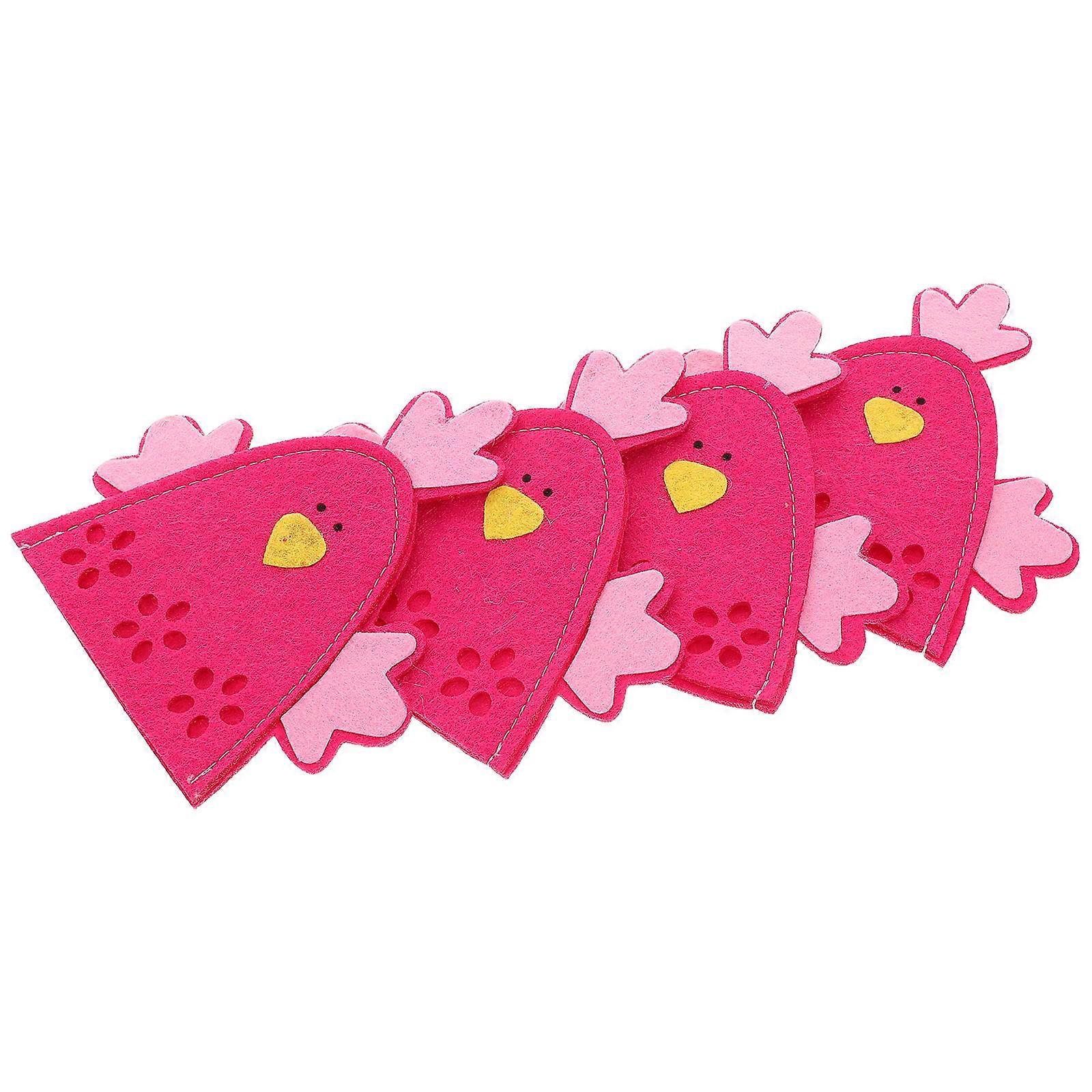 Rosy Easter Chick for Easter Party Decorations and Egg Storage 4Pcs