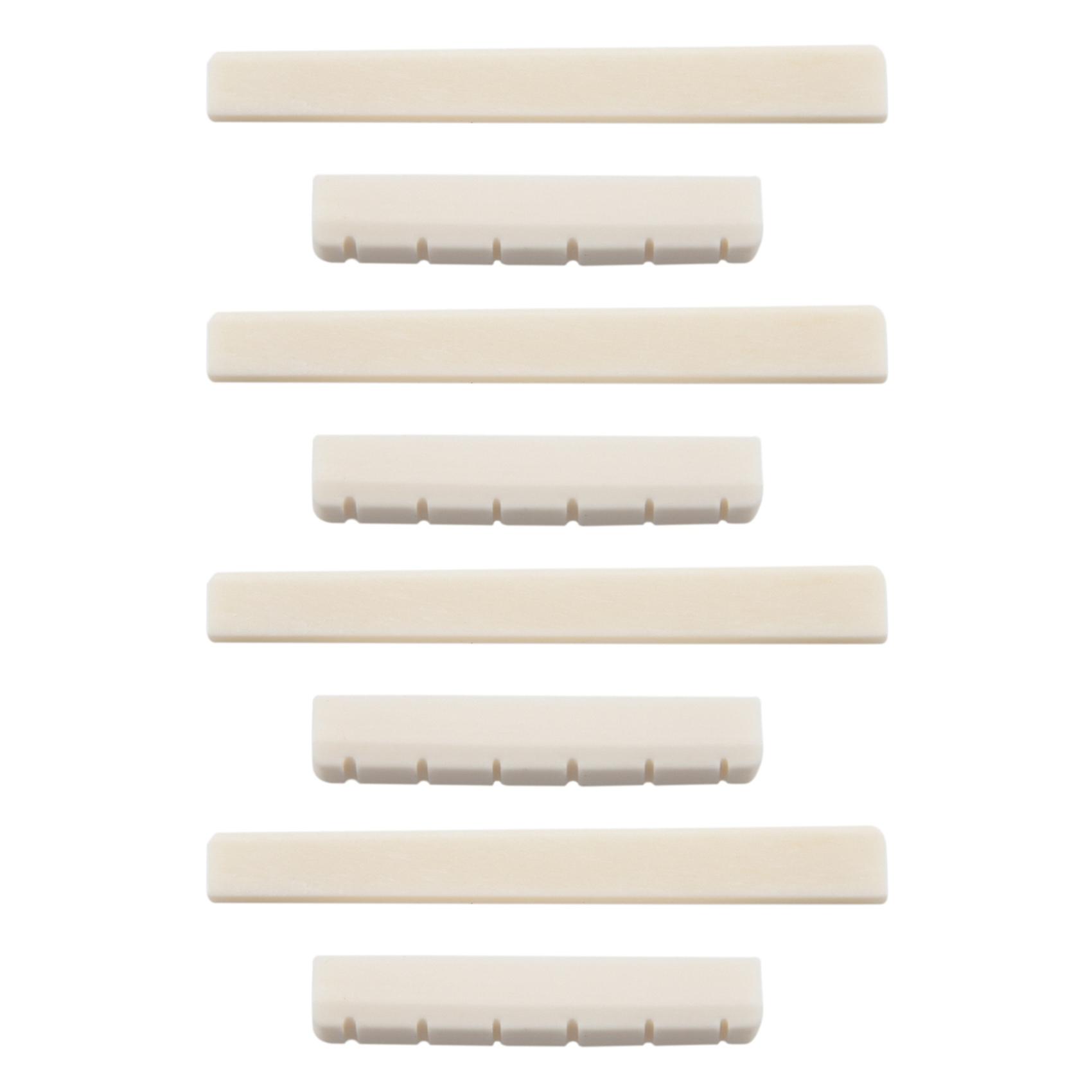 4X Classical Guitar Bone Slotted Saddle Nut Set