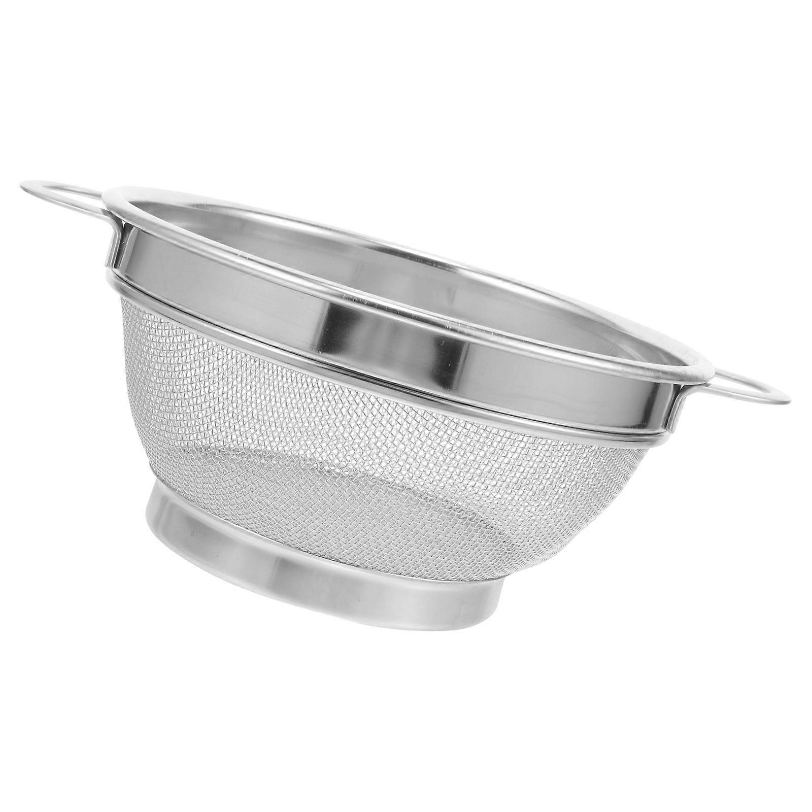 Silver Stainless Steel Drain Basket for Vegetable Washing 1Pcs Practical Kitchen