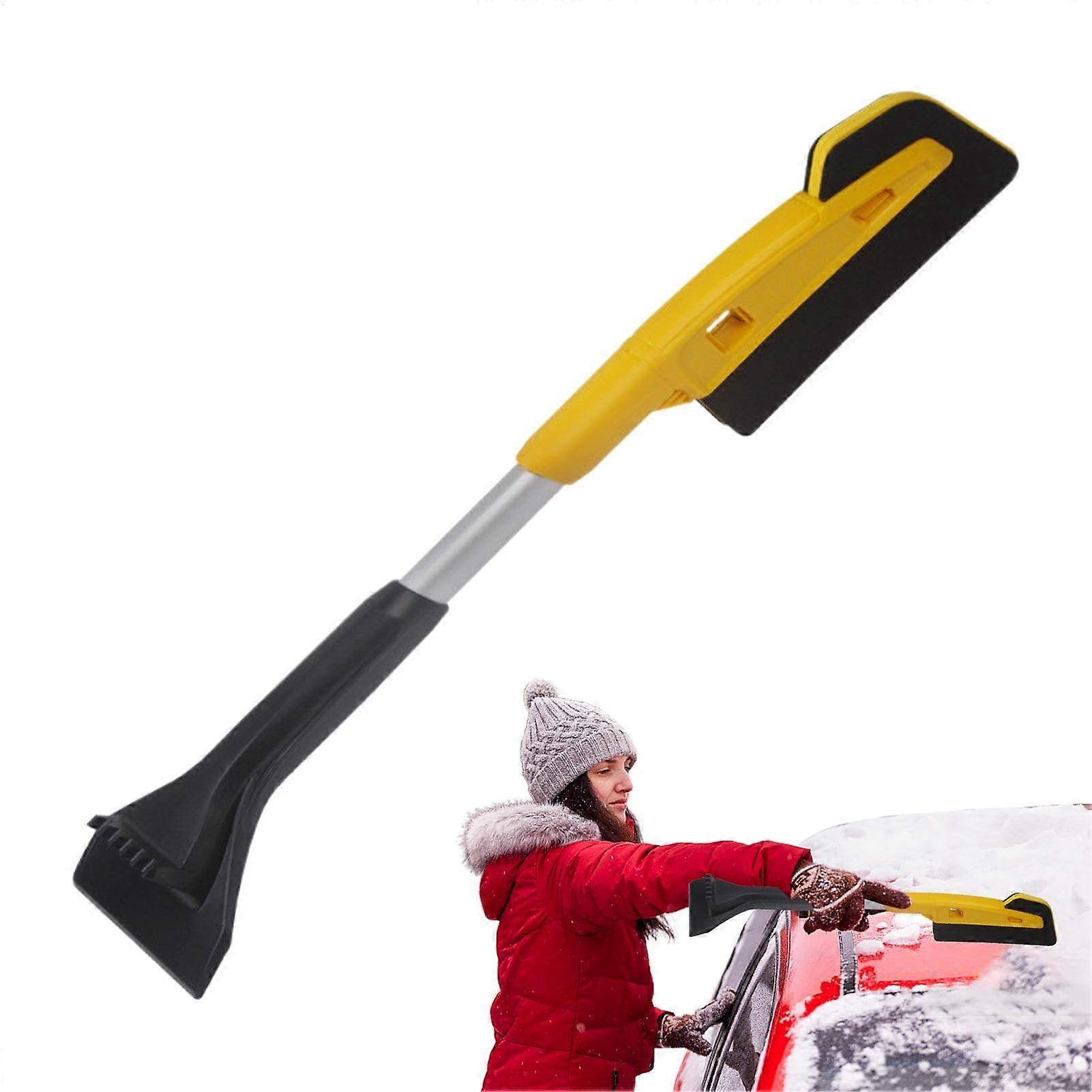 Heavy Duty Extendable Ice Scraper with Snow Brush for Car Windshield NoScratch Snow Removal