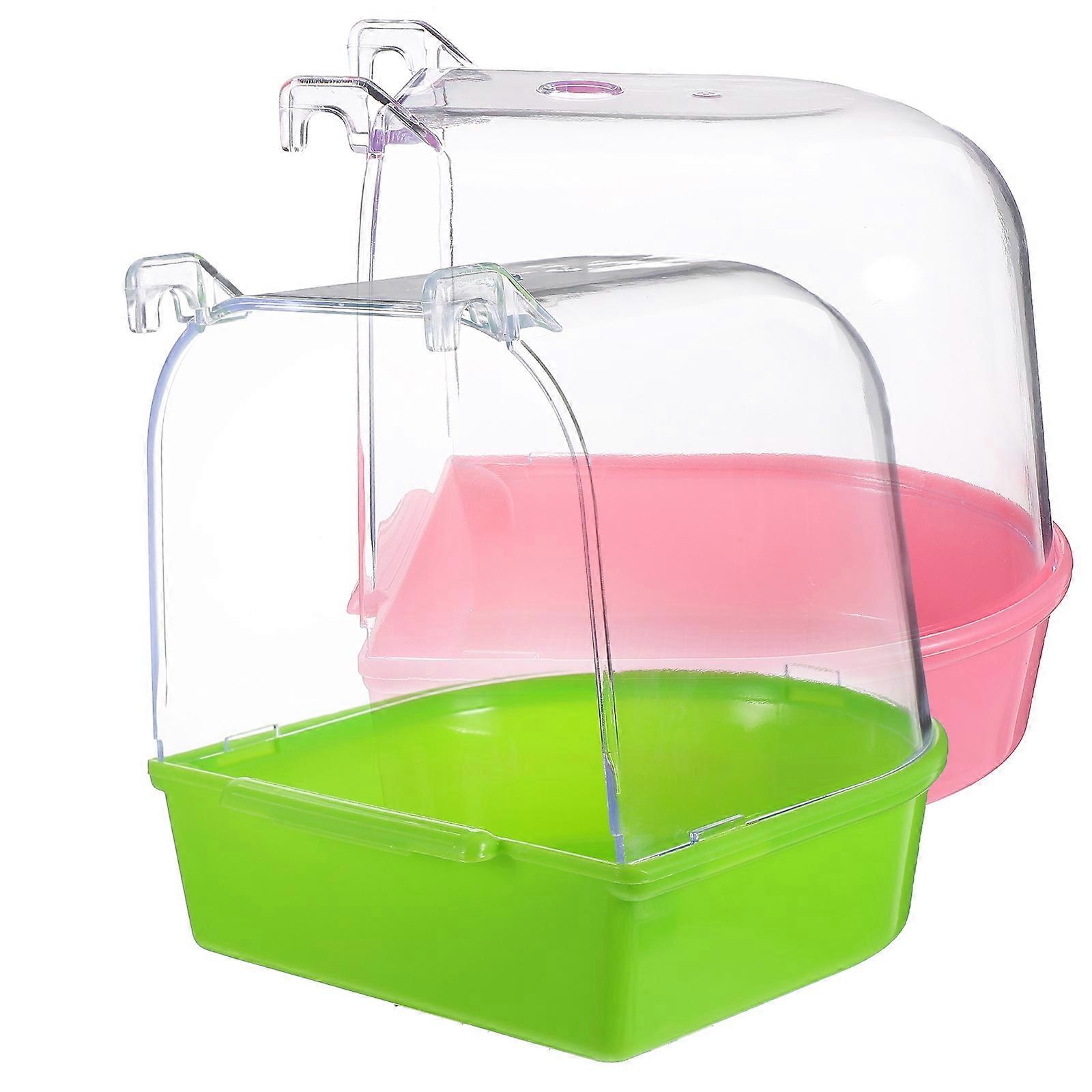 Bird Bathtubs for Birds Hanging Plastic Parrot Bathing Supplies 2Pcs