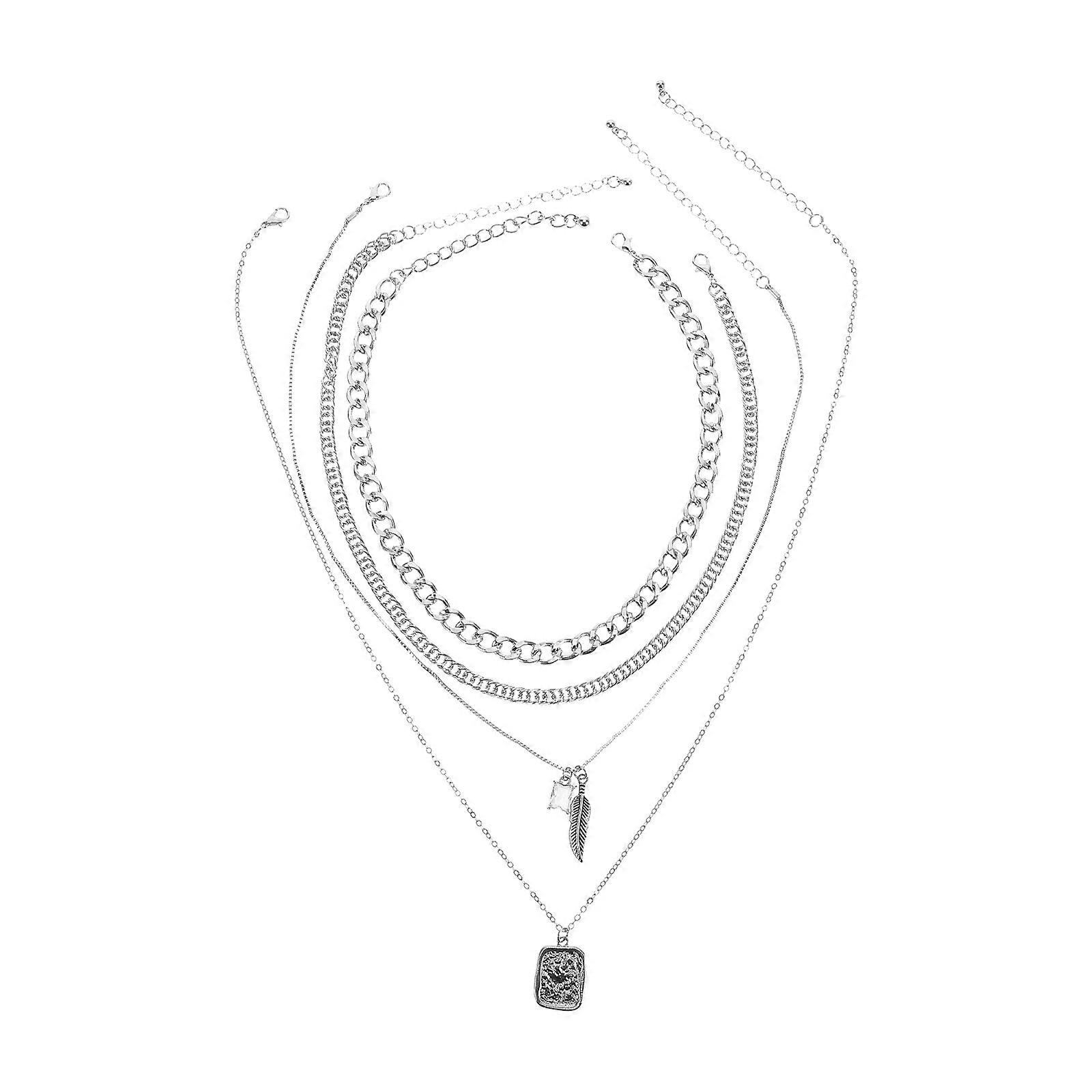 Wing Necklace Titanium Steel for Decoration Multi-Layer