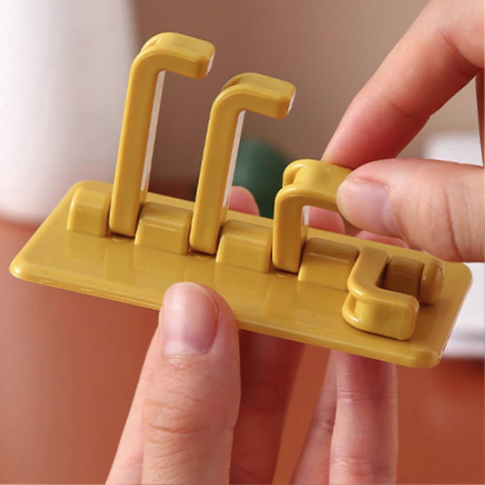 Adhesive Wall Hooks Strong Hold for Bathroom Kitchen Dorm Damage Removal Yellow