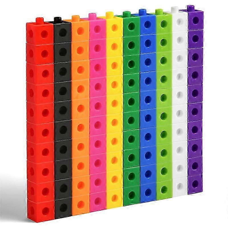Learning Resources MathLink Cubes, 100 Pcs Maths Cubes with 10 Colours, Linking Cubes 26-27s