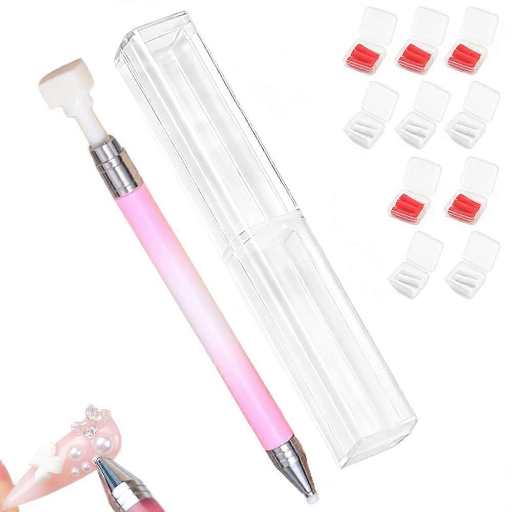 Automatic Refillable Diamond Painting Pen with 30 Wax Refills for Precise Gem Placement and Crafts