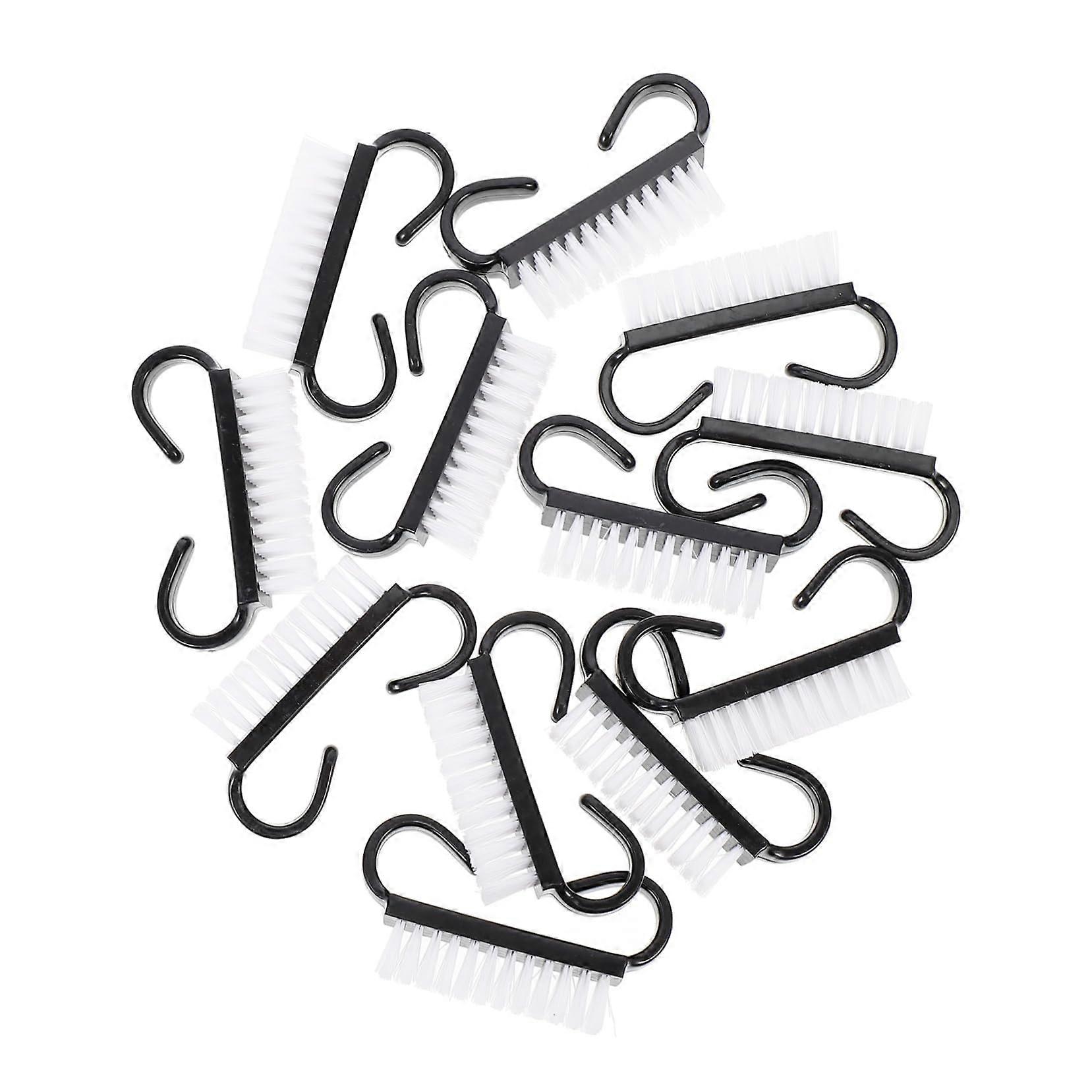 12pcs Nail Cleaning Brush with Handle for Deep Manicure and Fingernail Scrub Kit