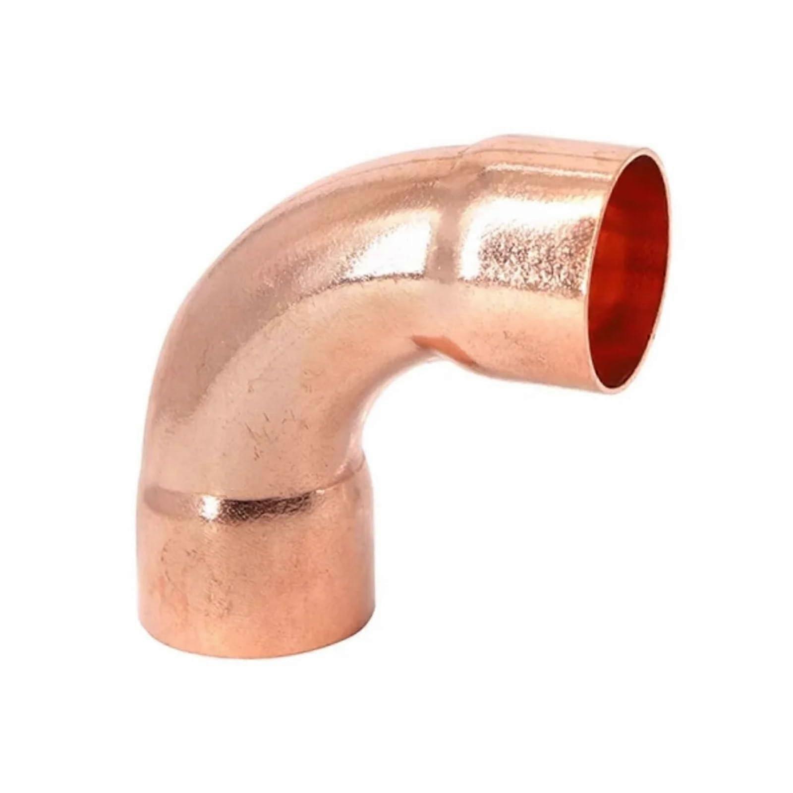 Copper Pipe Fitting 90 Degree Long Radius Elbow 25.4mm x 1.5mm ID Easy Weld Connection