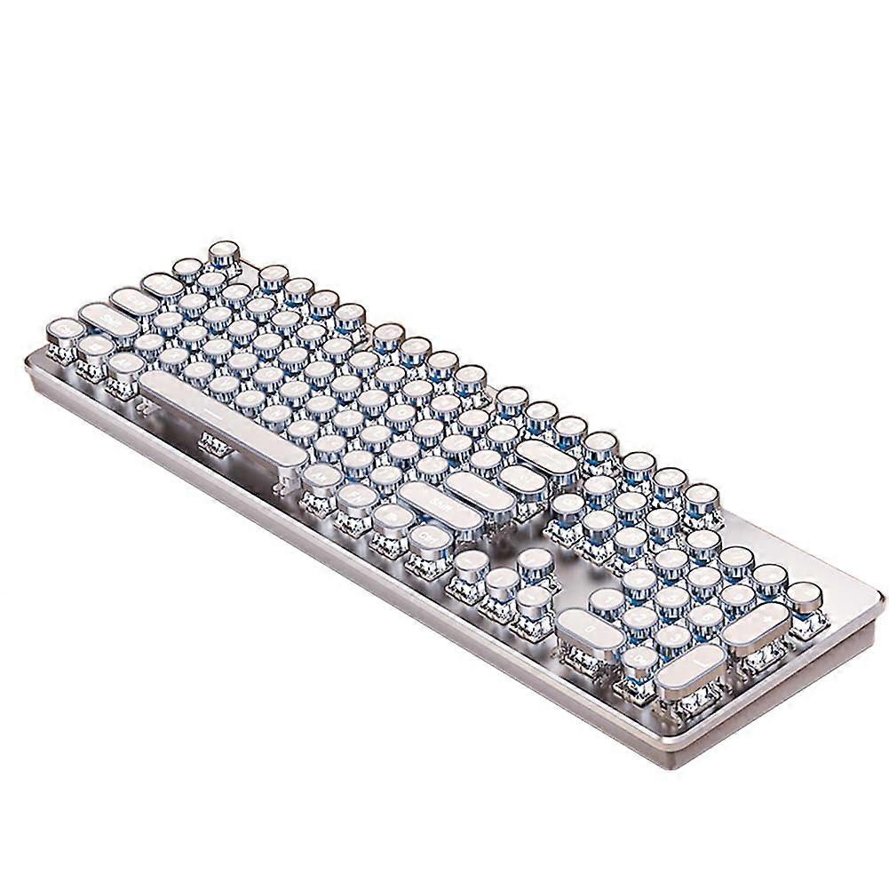 Mechanical Gaming Keyboard Retro Typewriter Style TriMode RGB Backlight 104 Keys for PC Mac