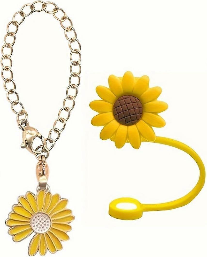 Zestaw osłonek na słomki do kubków Stanley Tumbler, Sunflower i Daisy 8 mm, pasuje do kubków podróżnych o pojemności 30 i 40 uncji