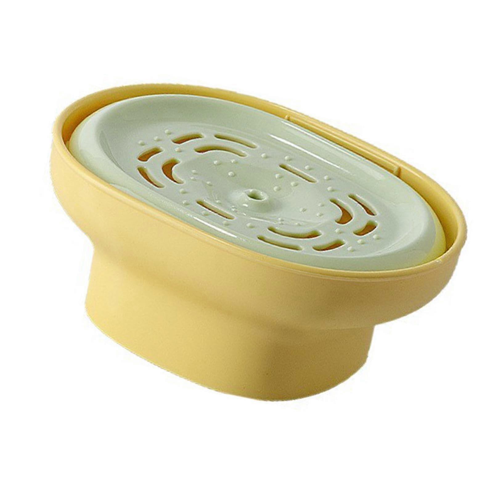 Dish Soap Dispenser with Sponge Holder, SingleHand Press Kitchen Liquid Pump, Yellow