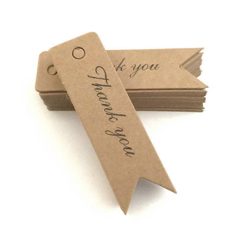 Thank You Tags 100 Sheets Small Kraft Paper Gift Labels with String PrePunched Writable