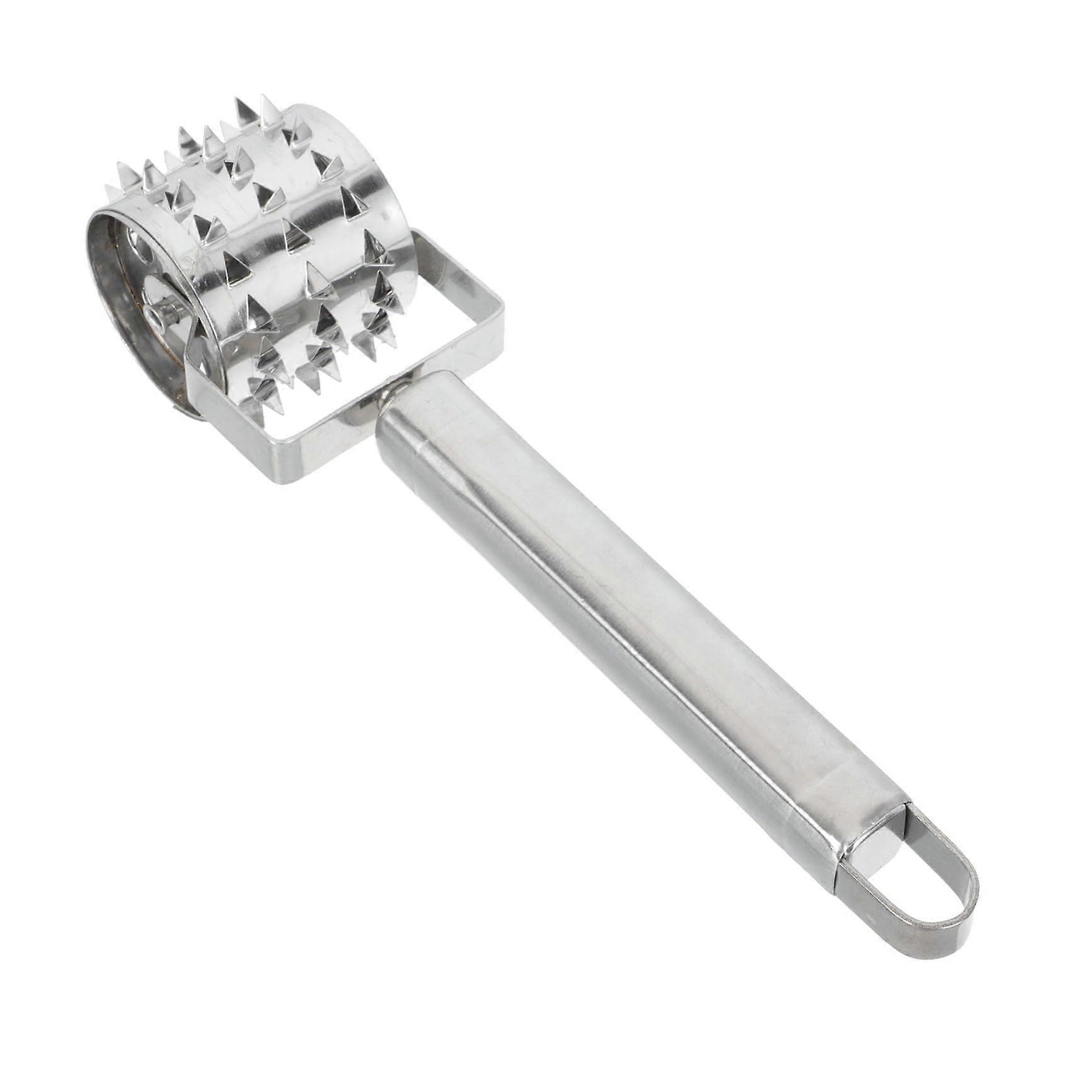 Stainless Steel DoubleSided Meat Tenderizer Roller Mallet for Steak and Kitchen Cooking