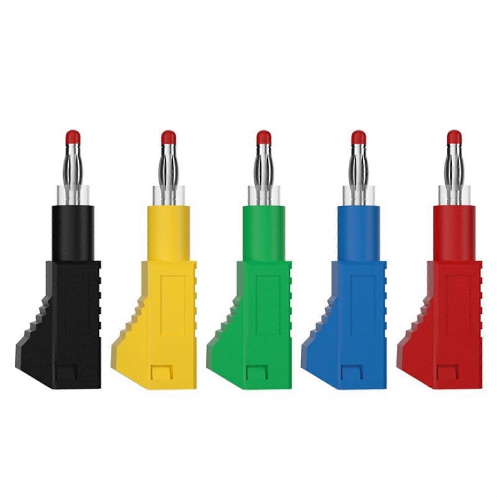 10pcs 4mm Stackable Retractable Banana Plug Connectors for Speakers and Test Leads Blue