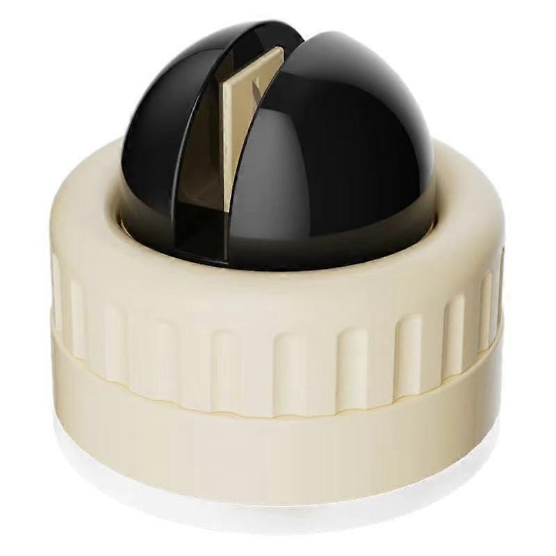 Knife Sharpener with Rotating Suction Base, Quick Kitchen Blade Sharpening Tool, Milk White Black