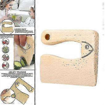 Wooden Toy Kids Knife Cooking Safe Cutting Vegetable Fruit Cutter