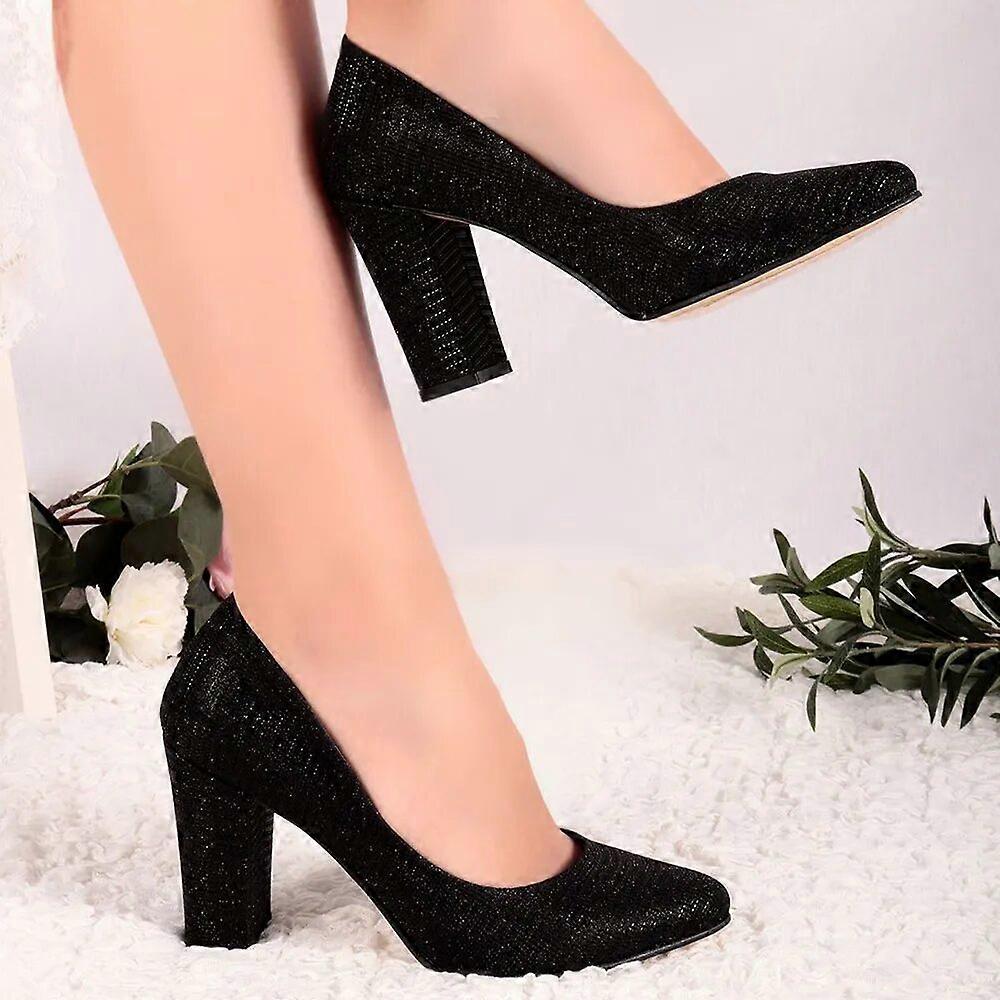 Glitter Chunky Heels for Women MA-023