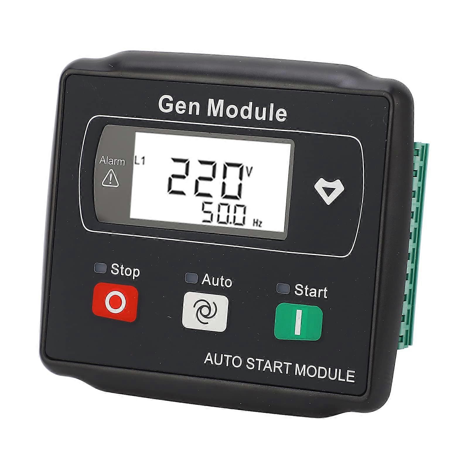 Generator Control Panel with Backlit LCD Display and Touch Button, Automatic Engine Controller 15‑360V
