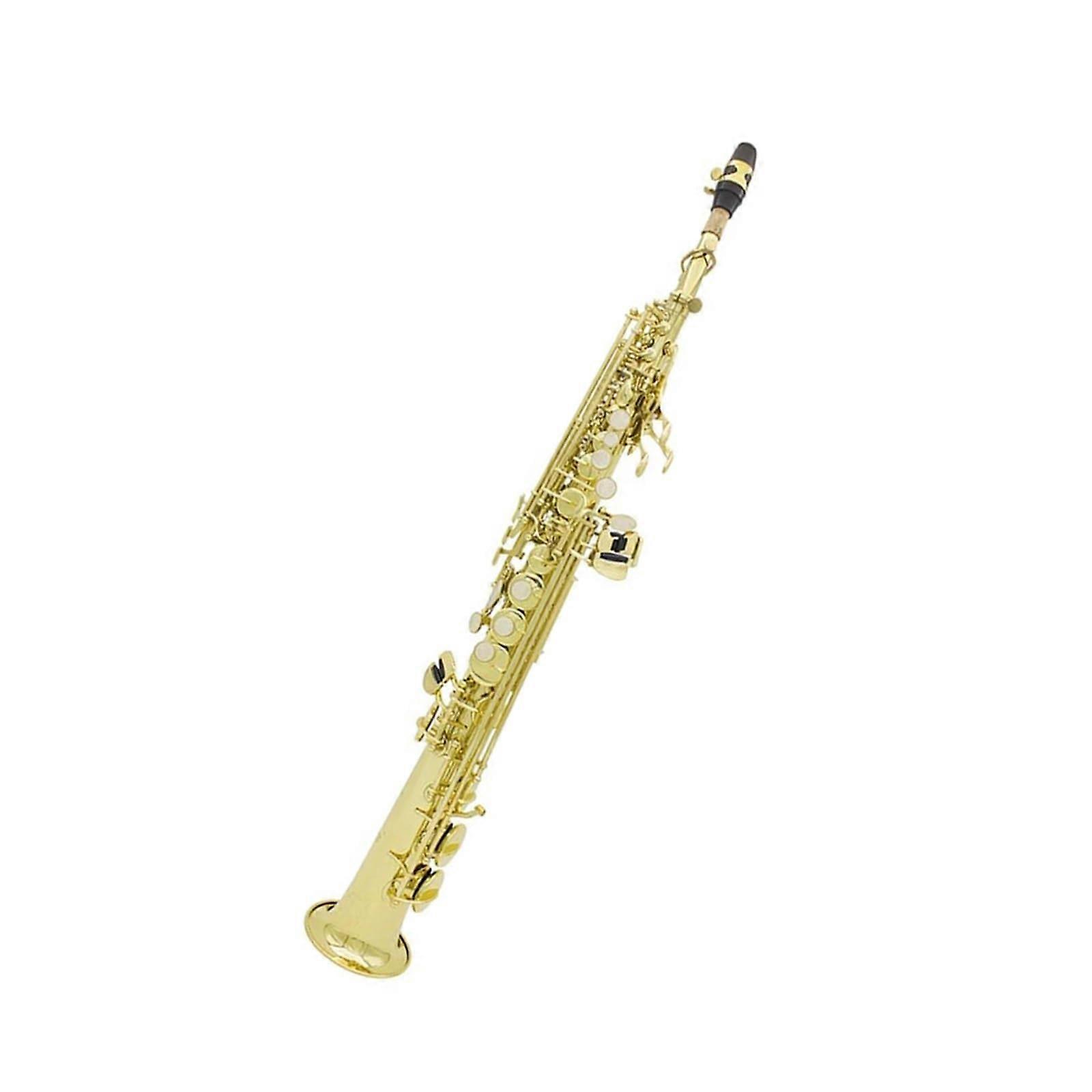 Bb Soprano Saxophone Brass Body Clear Balanced Sound with Case for Live Performance
