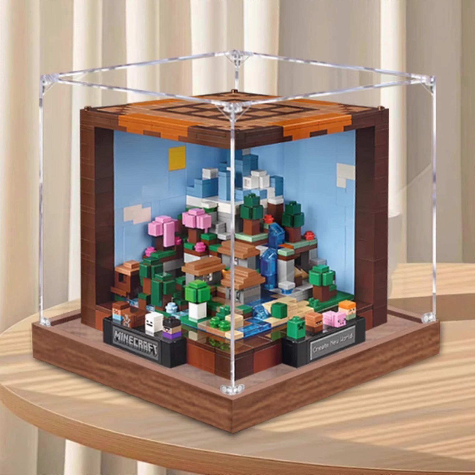 Acrylic Display Box for  21265, Dustproof Clear Case 20x20x20cm with SnapTogether Assembly