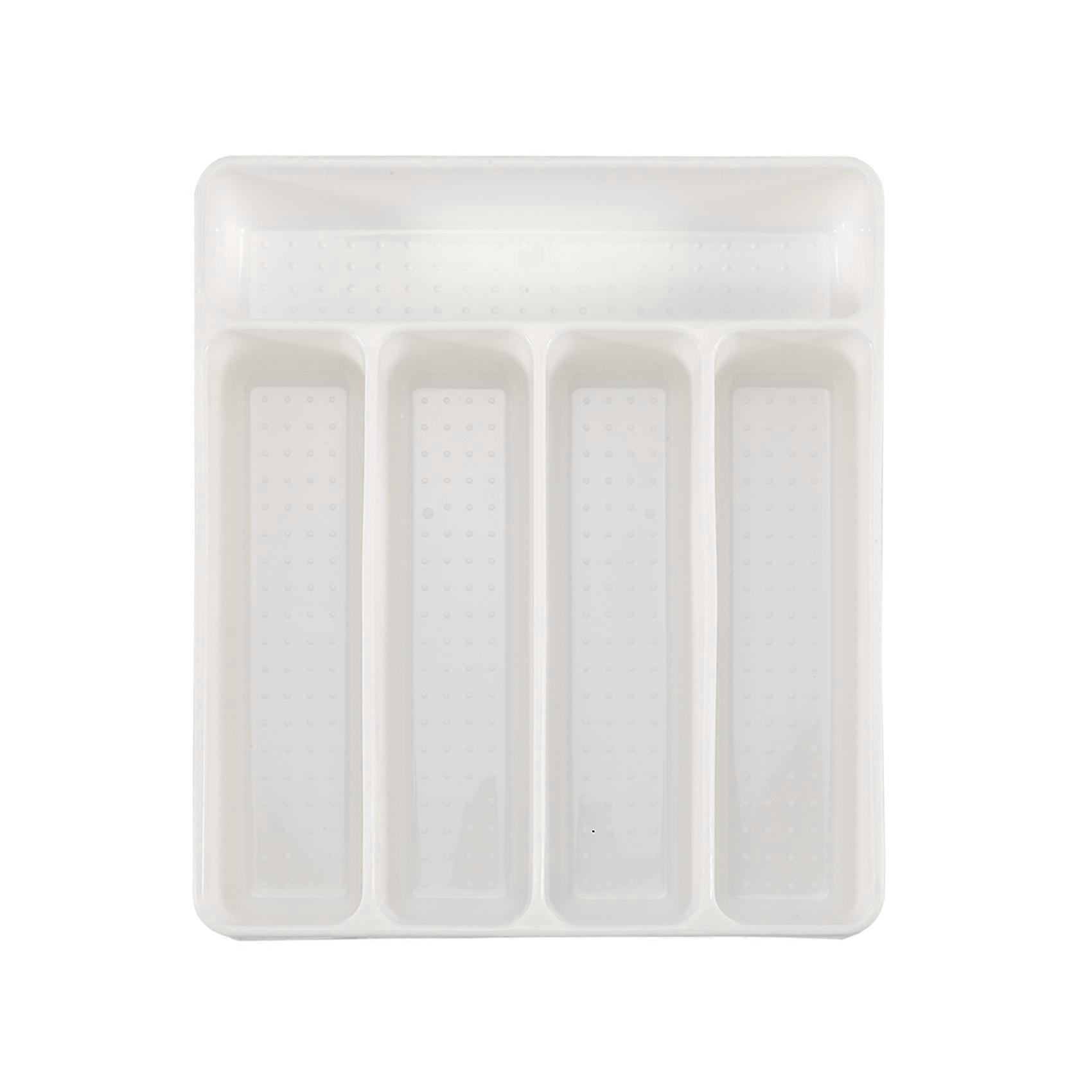 Drawer Tray Spoon Cutlery Separation Finishing Storage Box White