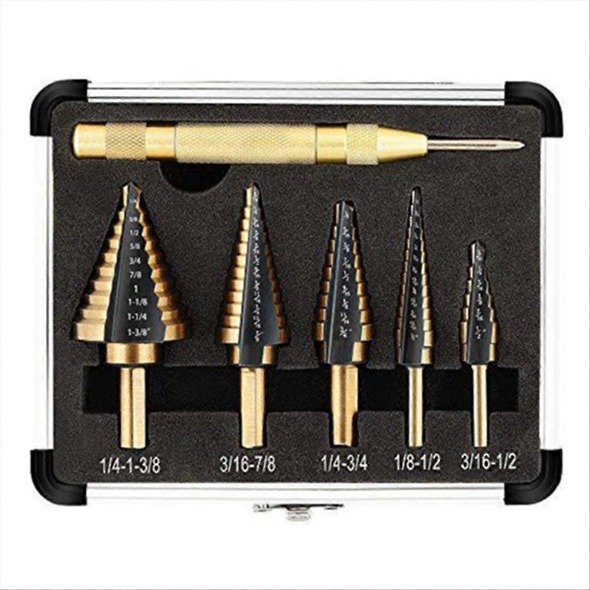 6Pcs Integrated Stepped Drill Set Multifunctional Stepped Drilling