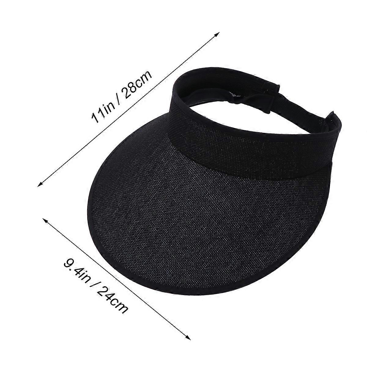 Black Visor Hat Adjustable for Sun Protection Sports Use