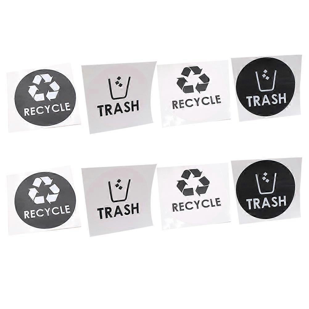 Adhesive Trash Can Label for Recycling Bin with 8Pcs Practical Trash Decals