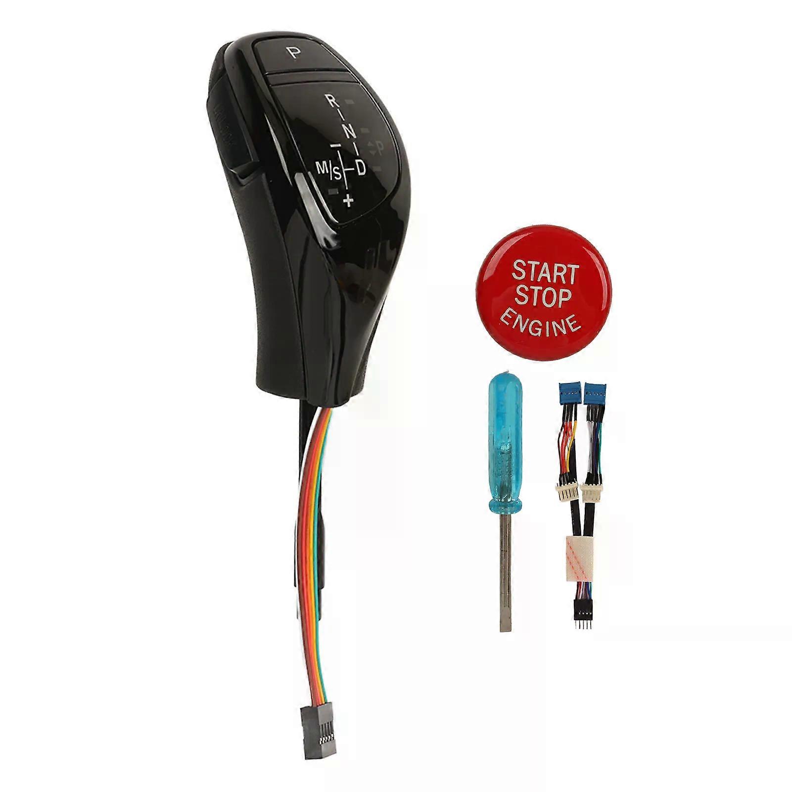LED-Schaltknauf-Nachrüstsatz mit Ein-Klick-Startknopf, kompatibel mit E90, E91, E92, E93, E81 und E84 (Linkslenker)