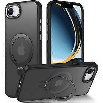 Étui magnétique pour iPhone 16e avec support invisible, protection contre les chutes jusqu'à 3 mètres, toucher velouté, étui fin, translucide et mat antichoc pour iPhone 16e 6,1''