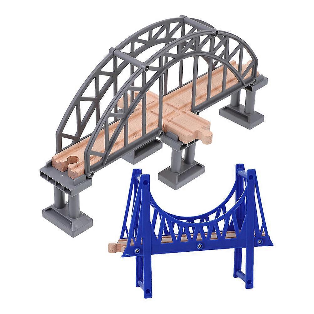 Simulation Train Bridge 2Pcs Track Replacement Bridge for Model Train Accessories