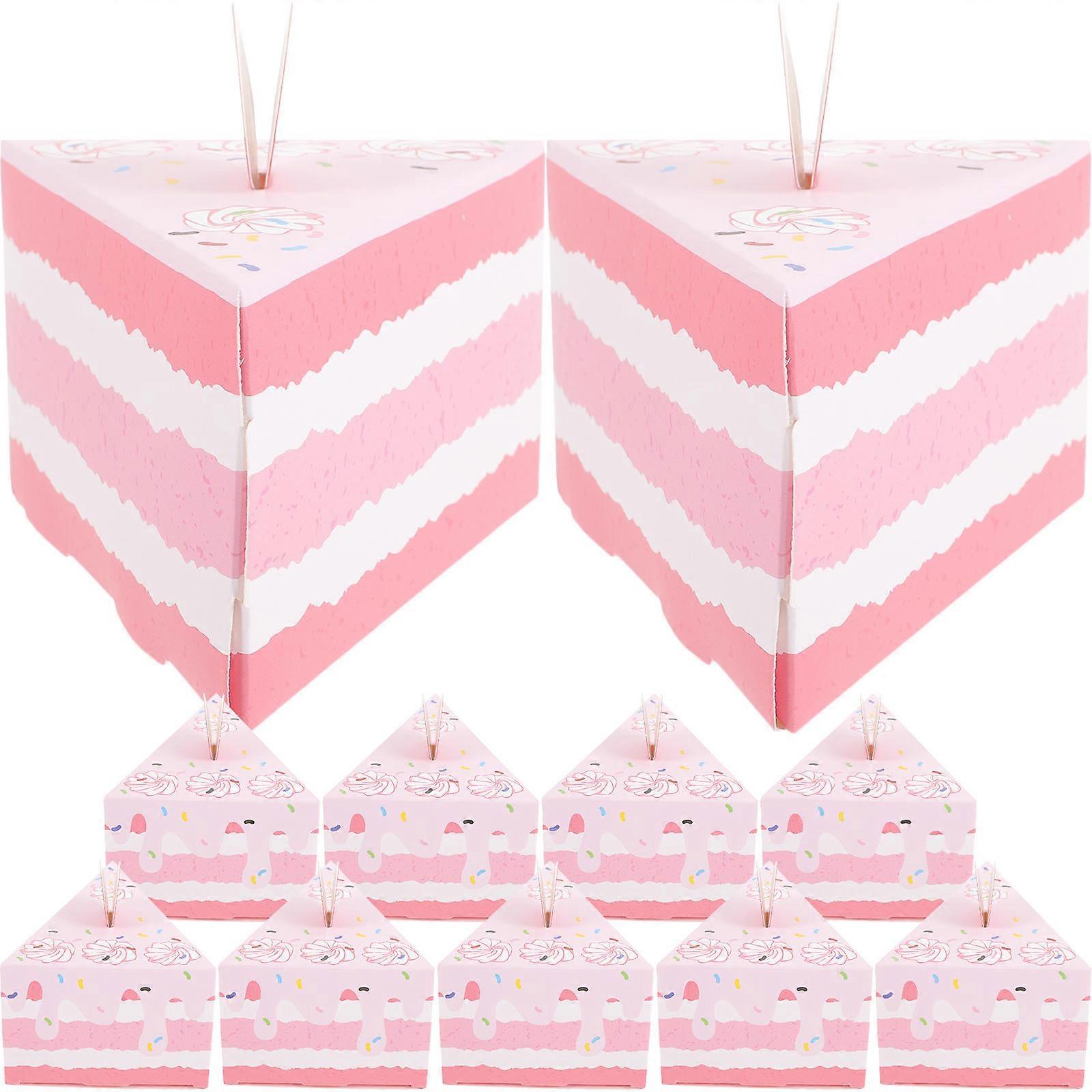 10pcs Pastry Cookie Biscuits Boxes Triangular Cake Shape Candy Packing Boxes