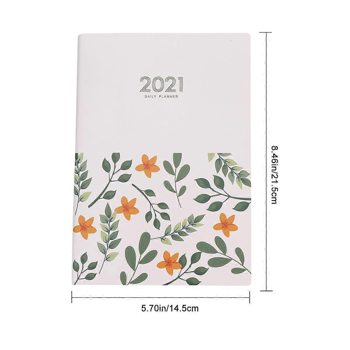 Flower Pattern Planning Notebook 2021 Schedule Book for Writing 1Pcs
