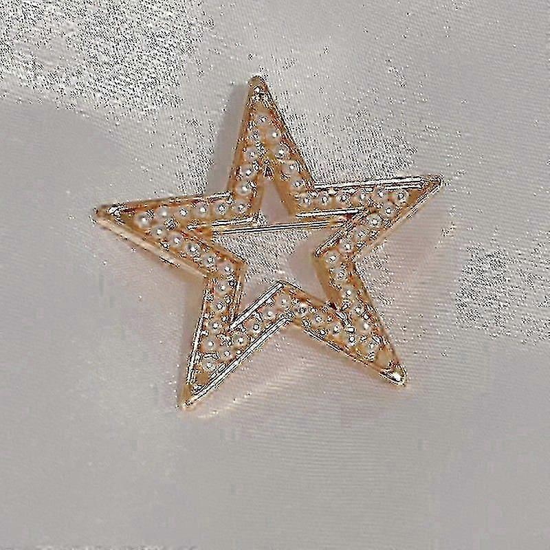 Doppel-C-Brosche, Anzugperlennadel, fünfzackiger Sternschmuck