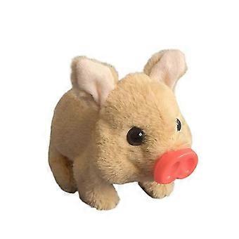 Interactive Walking Robot Pig Toy with Oink Sound & Realistic Ears Twitching, Piglet Toy Electronic Plush Pet Gift for Boys & Girls-gx