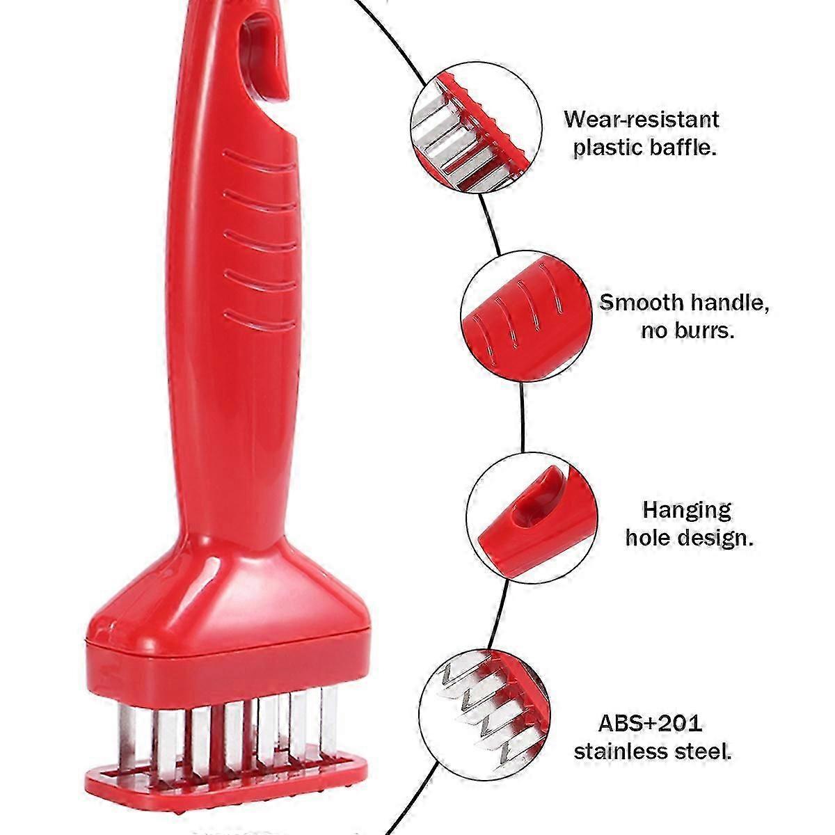 Meat Tenderizer Steak Maker for Kitchen Use with Plastic Handle Red