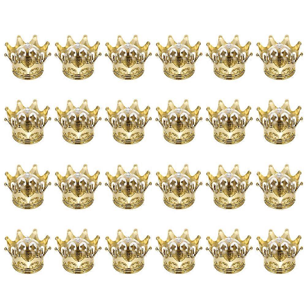 24pcs Delicate Crown Shaped Wedding Candy Boxes Candy Packaging Cases (Golden)