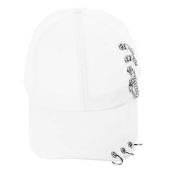 1 Stück Sommer-Baseball-Sonnenhut mit Kettendesign, verstellbarer Schirm, für Erwachsene (Weiß, 55-59 cm)