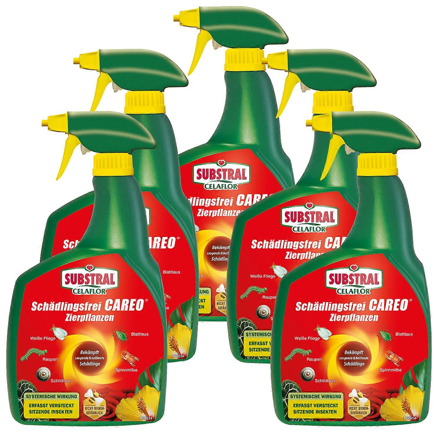 5 x SUBSTRAL® Celaflor® Pest-Free Careo® Ornamental Plant Spray, 800 ml spray bottle