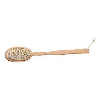 Back Scrubber with Long Handle Wooden Body Brush for Shower Exfoliation and Lotion Application