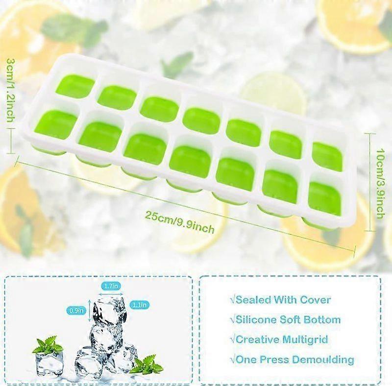 Ice Cube Trays - Unspecified - 4 Pack - Silicone - Easy Release - Covered