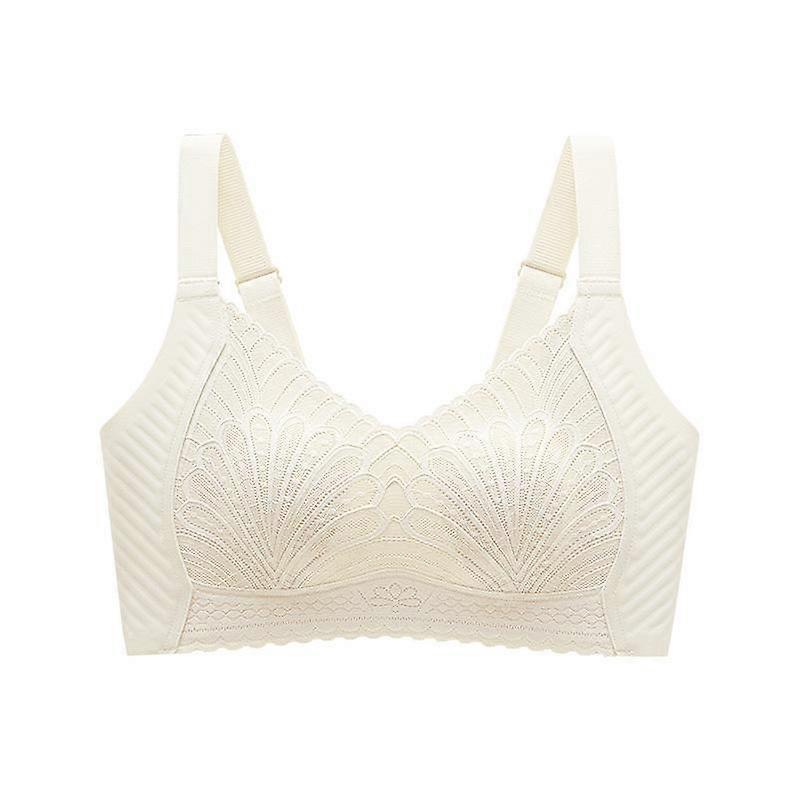 White Lace Comfort Wireless Bra with Adjustable Straps