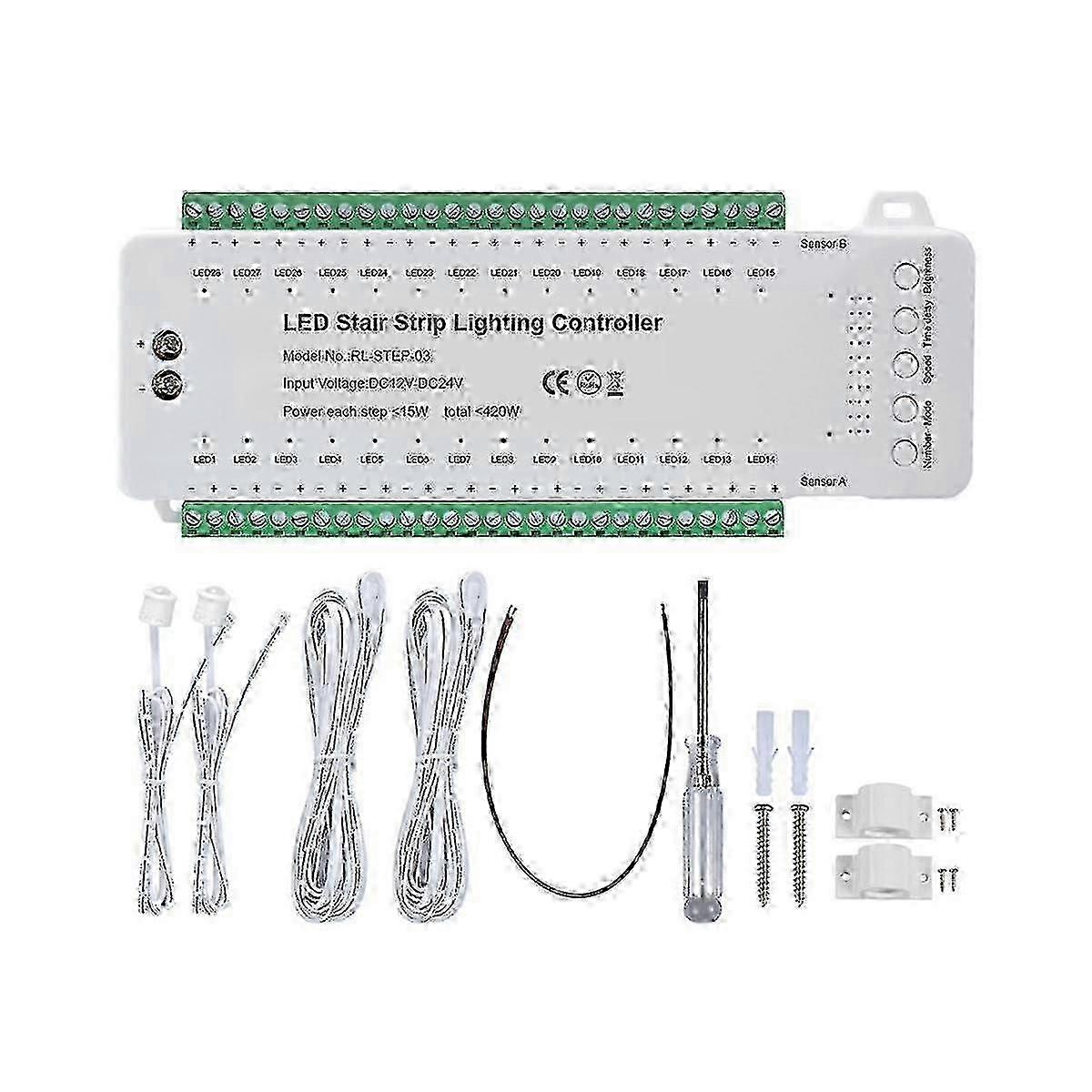 Stair Led Motion Sensor Controller Smart Stair Induction Controller Led Strip Dimmer Stairway Light Controller