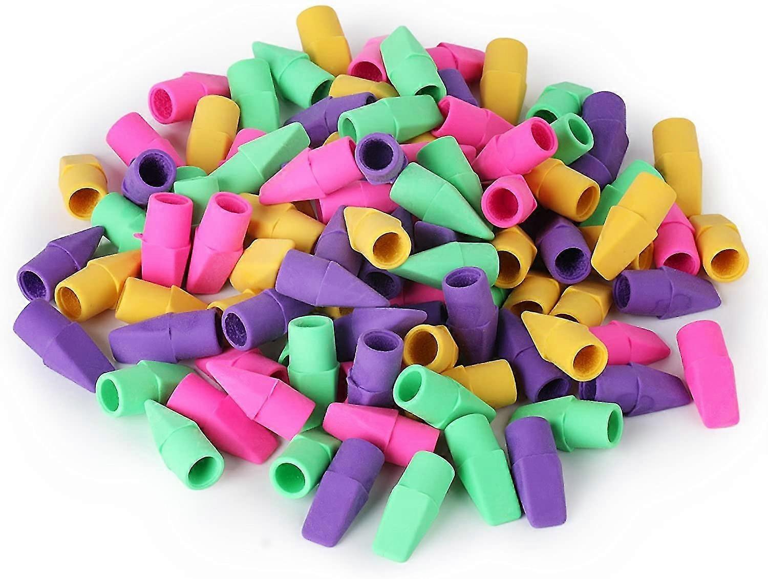 Pencil Top Erasers, Cap Erasers, 120 Pack