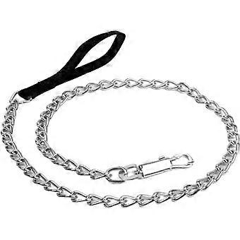 Hundkoppel i metall med tuggmotstånd, kraftigt hundkoppel med mjukt handtag, 170 cm kedjekoppel för små, medelstora och stora hundar