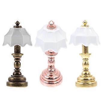 3Pcs Assorted Color Metal Miniature Desk Lamp Models for Decor