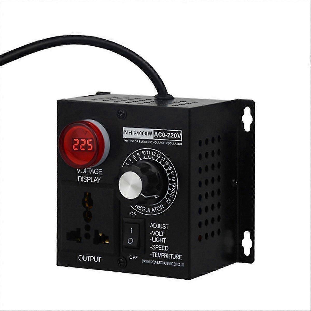 4000W Voltage Regulator Portable Speed Adjustable Voltage Regulator Compact Variable Voltage Control